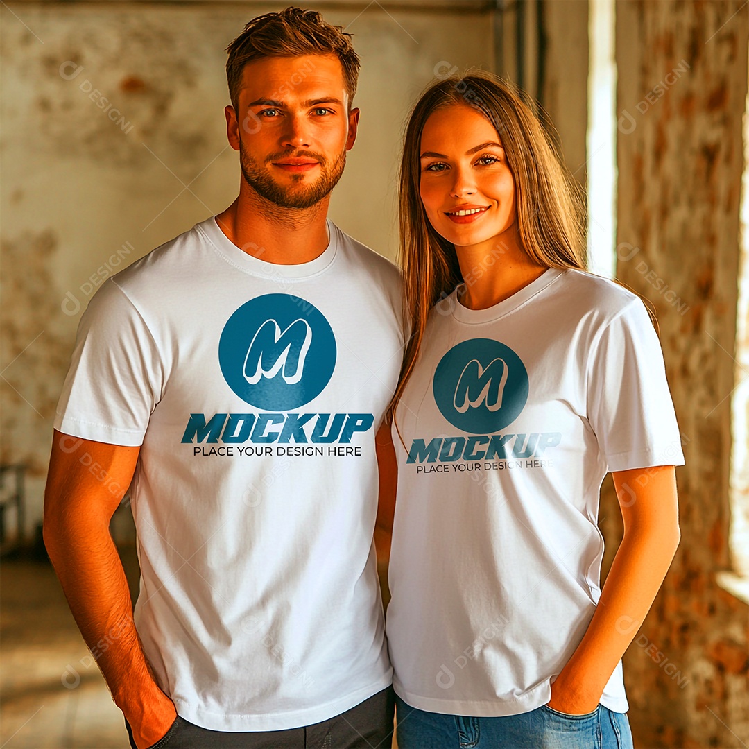 Mockup de Camisa Gola O PSD Editável