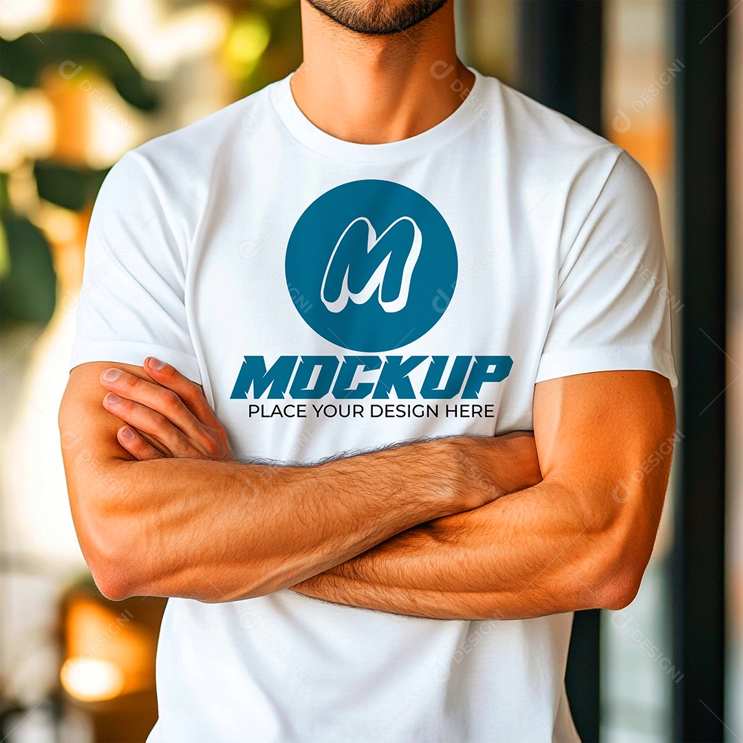 Mockup de Camisa Gola O PSD Editável