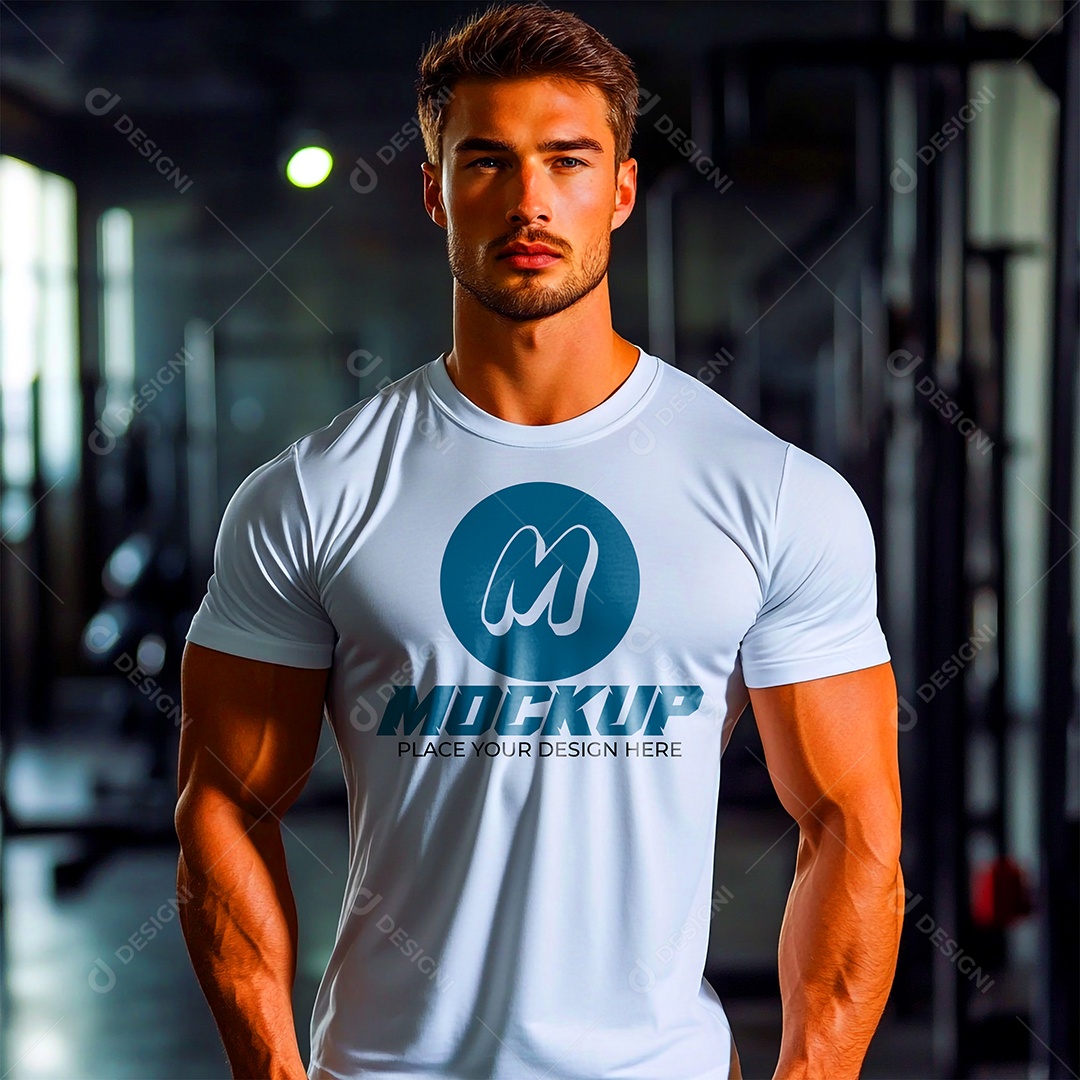 Mockup de Camisa Gola O PSD Editável