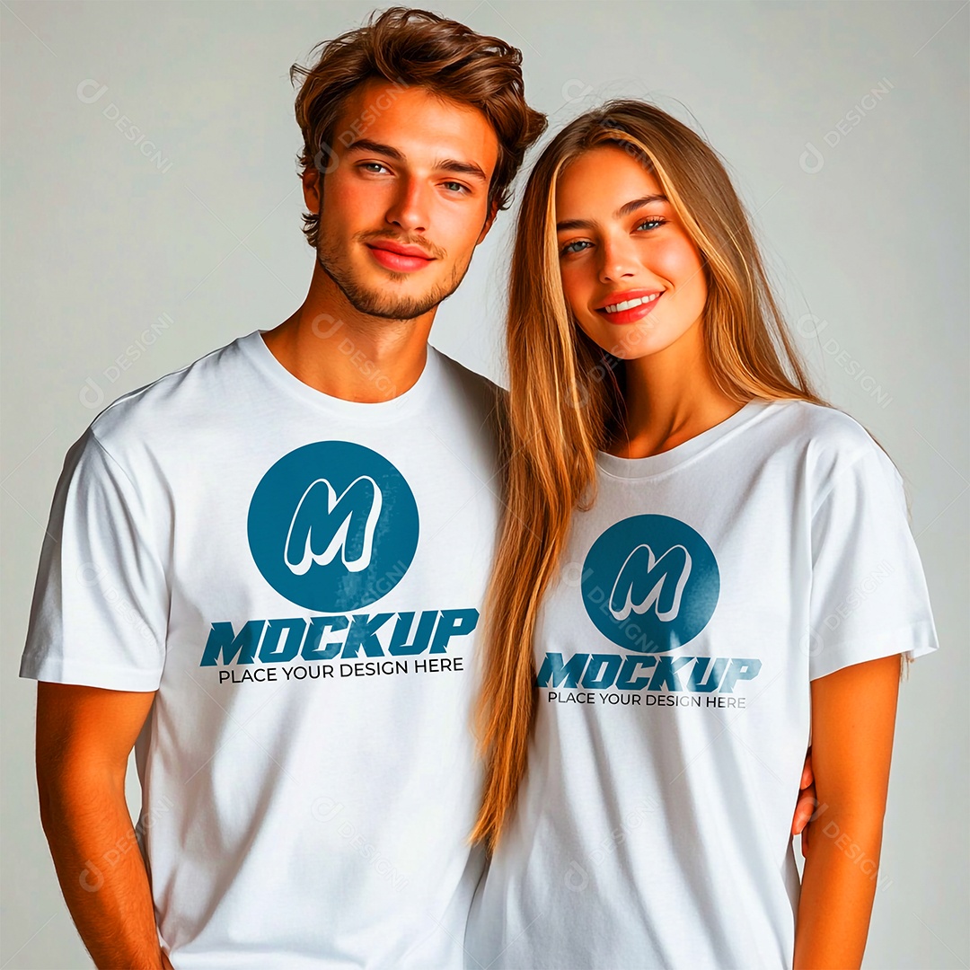 Mockup de Camisa Gola O PSD Editável