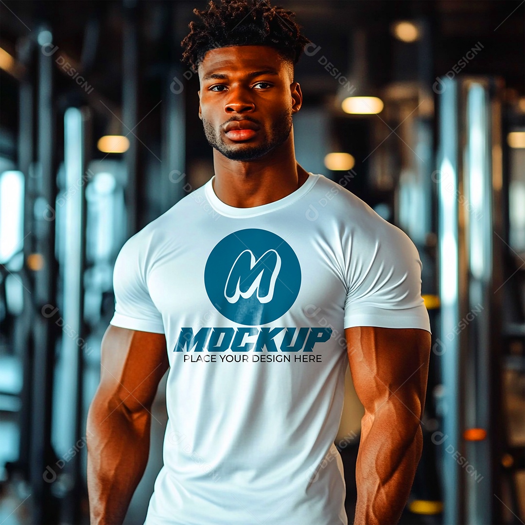 Mockup de Camisa Gola O PSD Editável