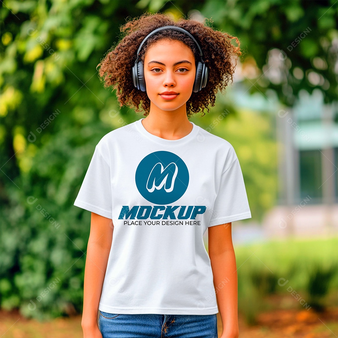 Mockup de Camisa Gola O PSD Editável