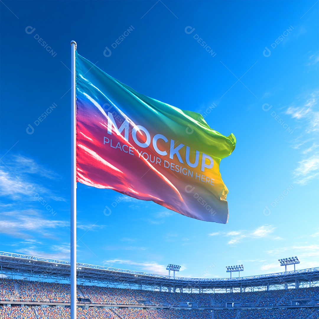 Mockup de Bandeira PSD Editável