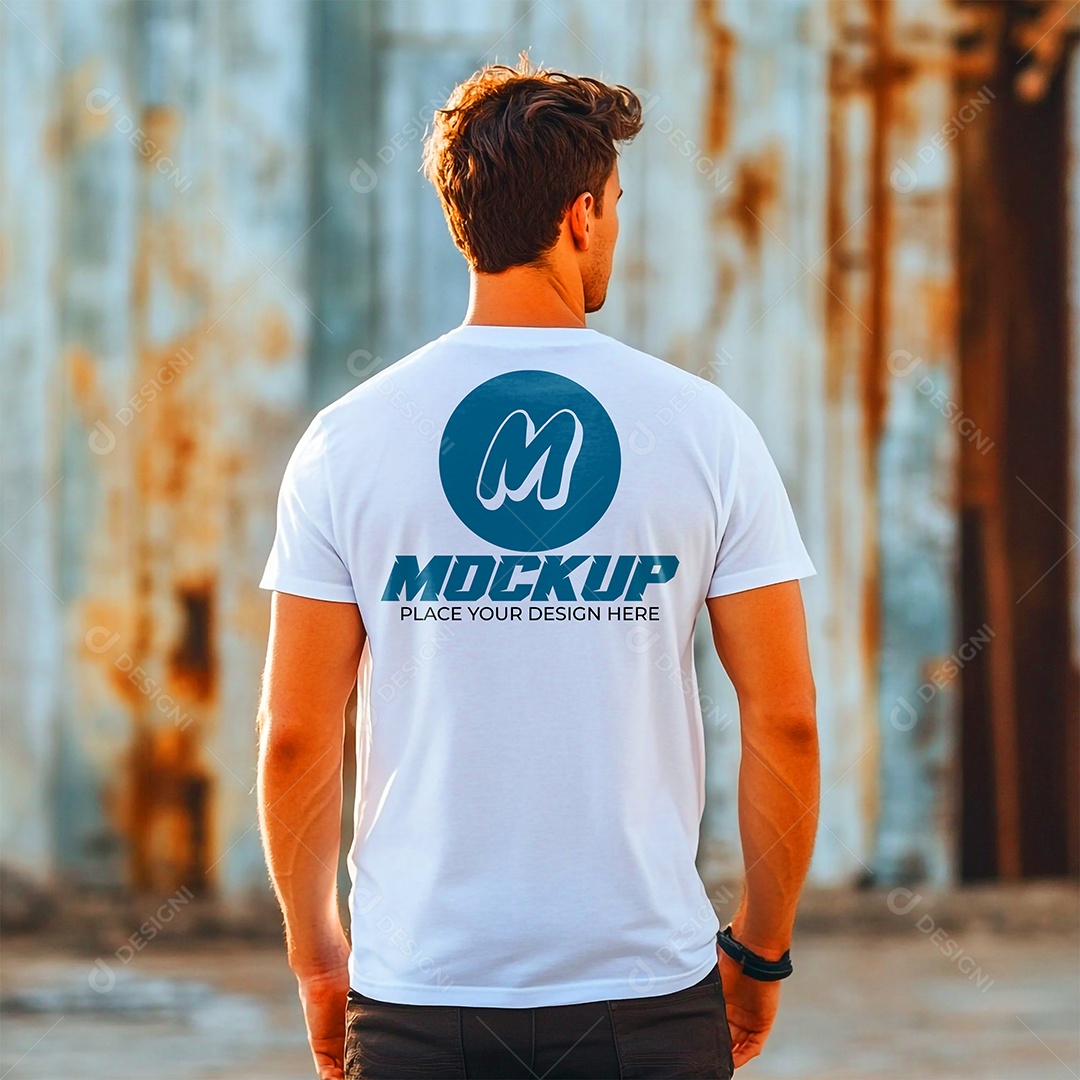 Mockup de Camisa Gola O PSD Editável