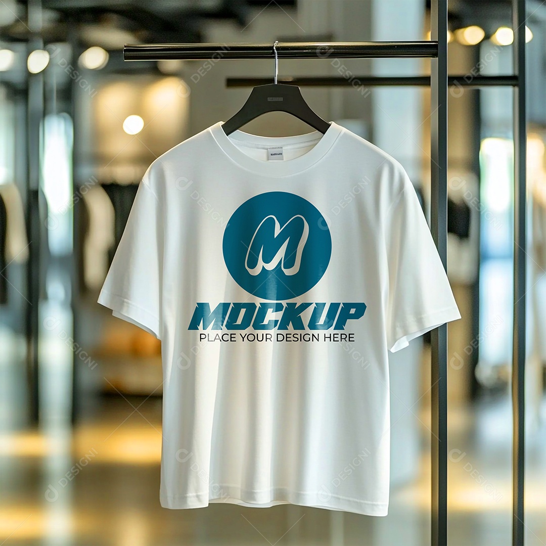 Mockup de Camisa Gola O PSD Editável