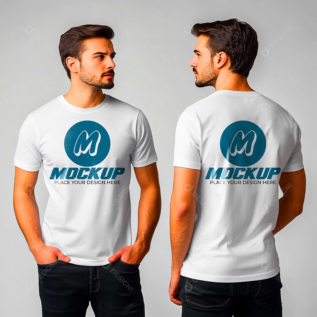 Mockup de Camisa Gola O PSD Editável