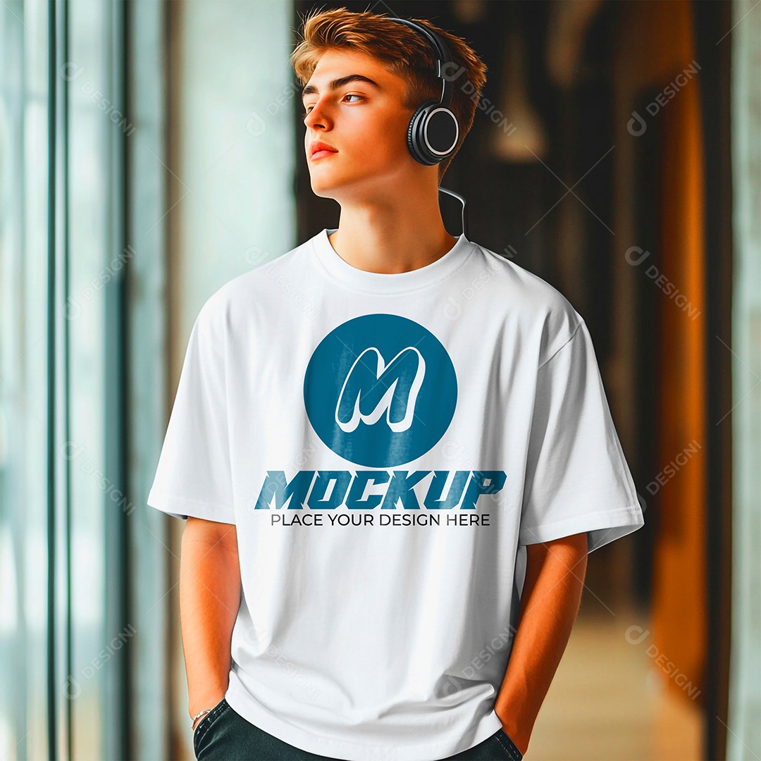 Mockup de Camisa Gola O PSD Editável