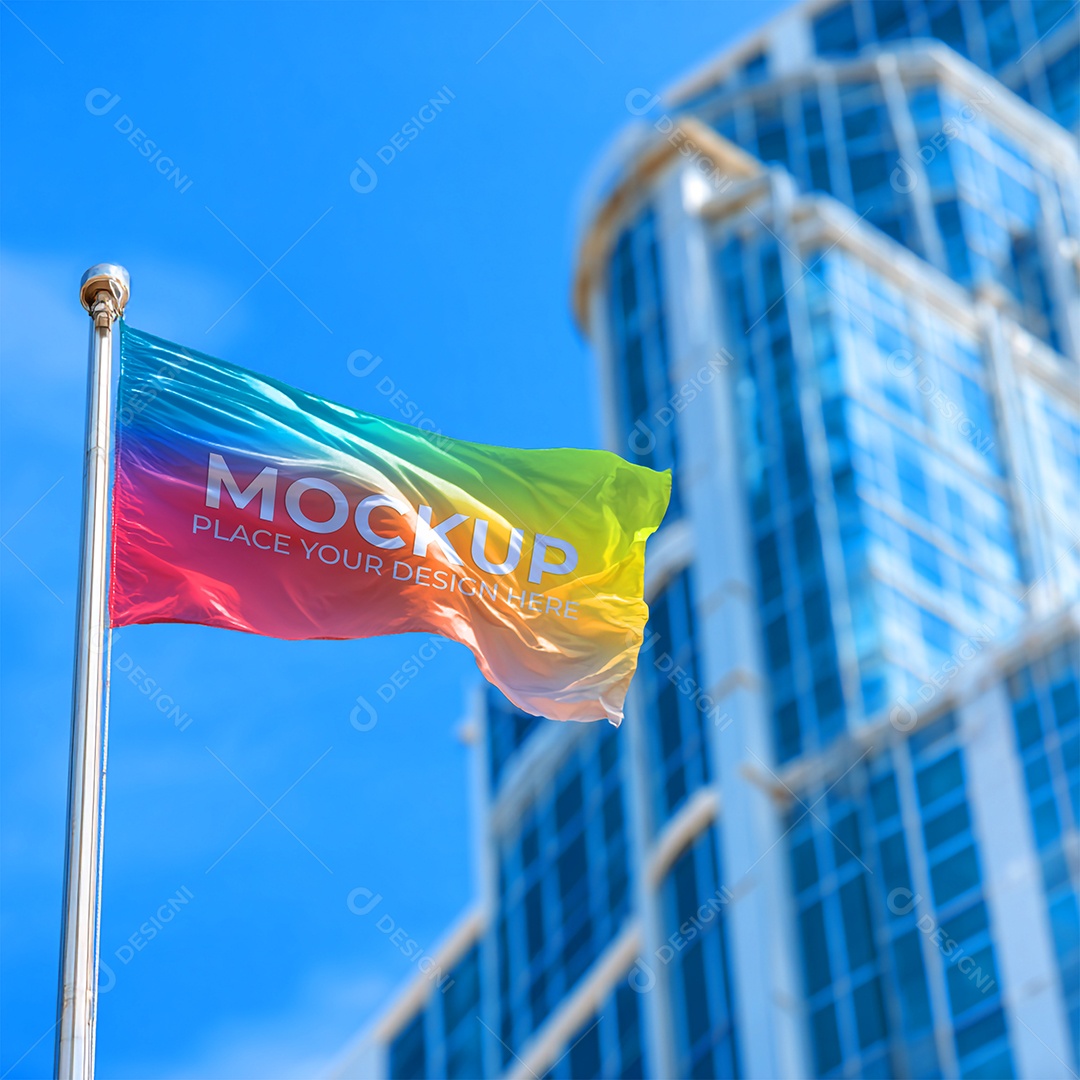 Mockup de Bandeira PSD Editável