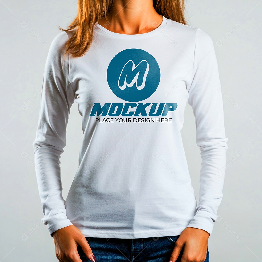 Mockup de Camisa Gola O PSD Editável