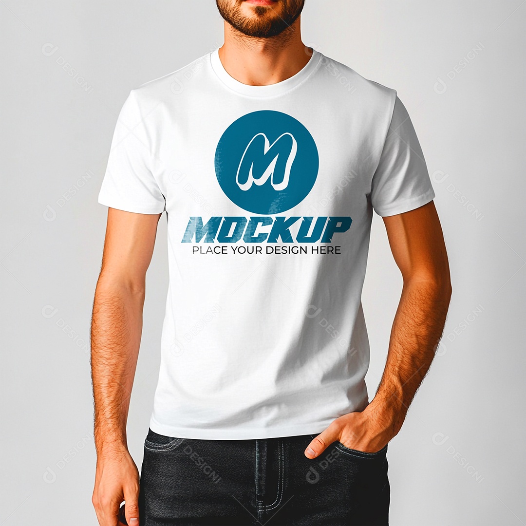 Mockup de Camisa Gola O PSD Editável