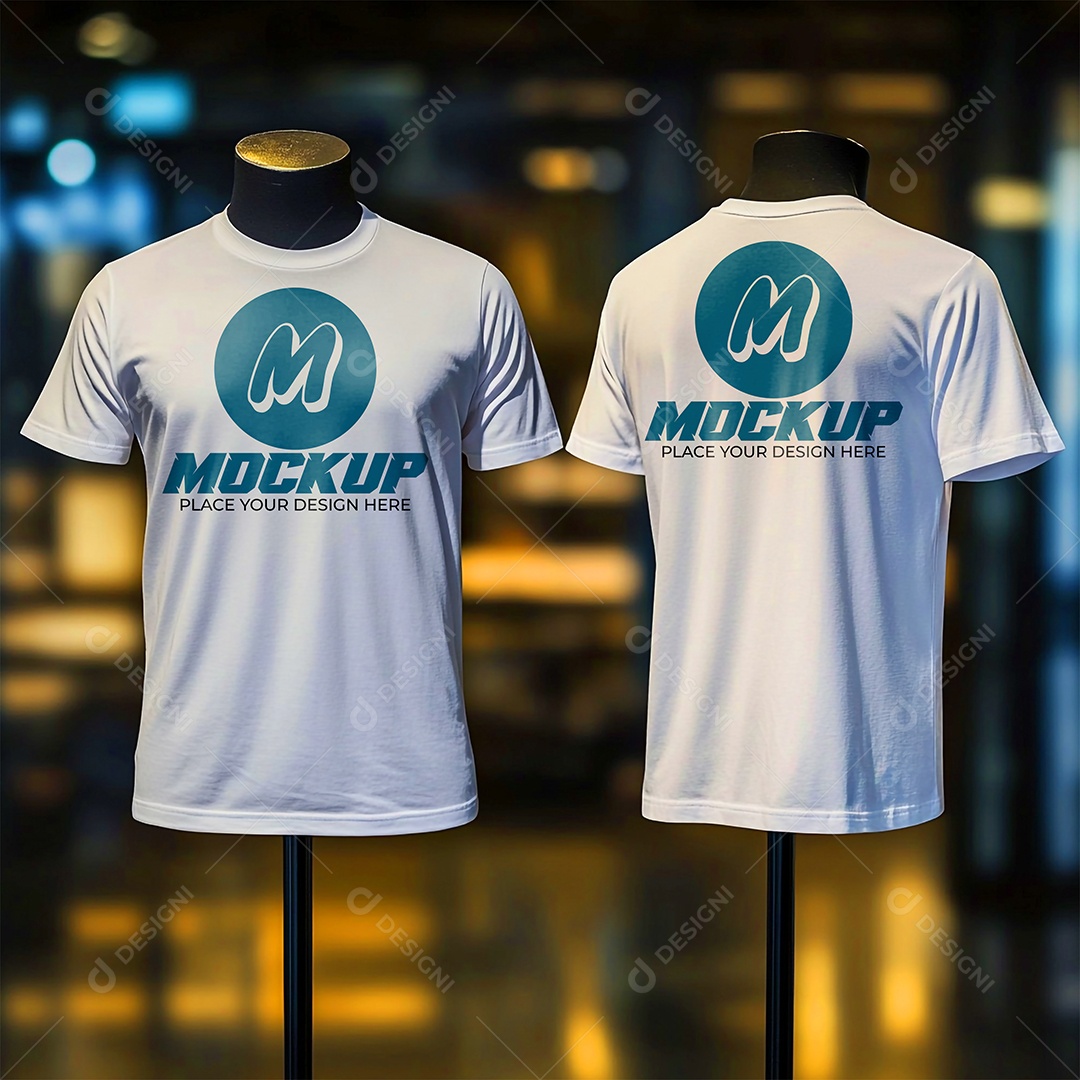 Mockup de Camisa Gola O PSD Editável
