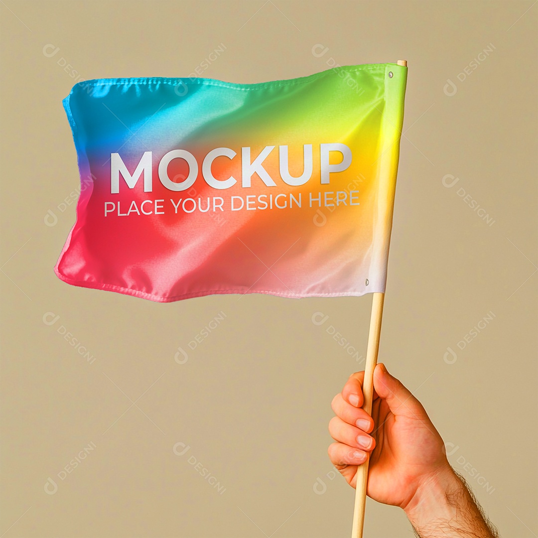 Mockup de Bandeira PSD Editável