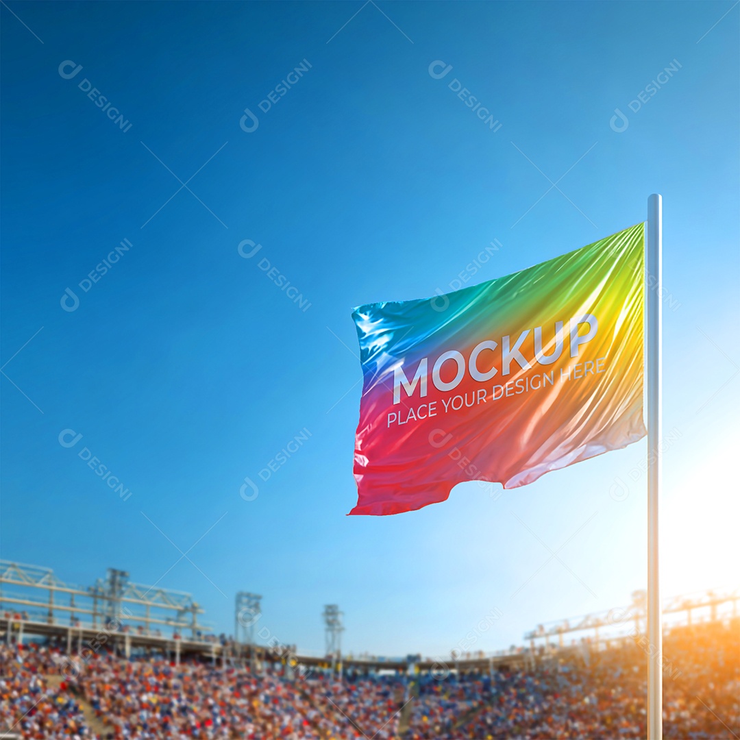 Mockup de Bandeira PSD Editável