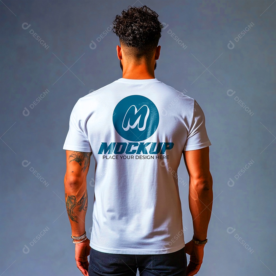 Mockup de Camisa Gola O PSD Editável