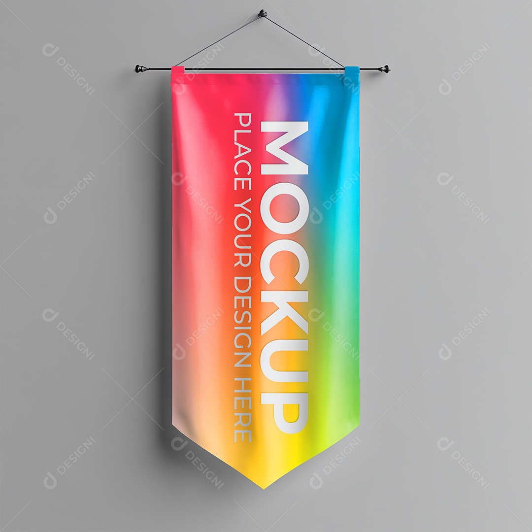 Mockup de Bandeira PSD Editável