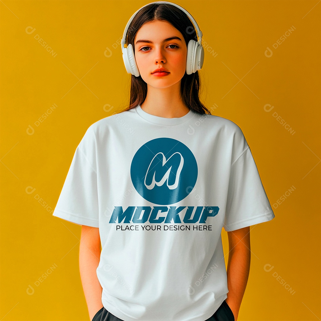 Mockup de Camisa Gola O PSD Editável
