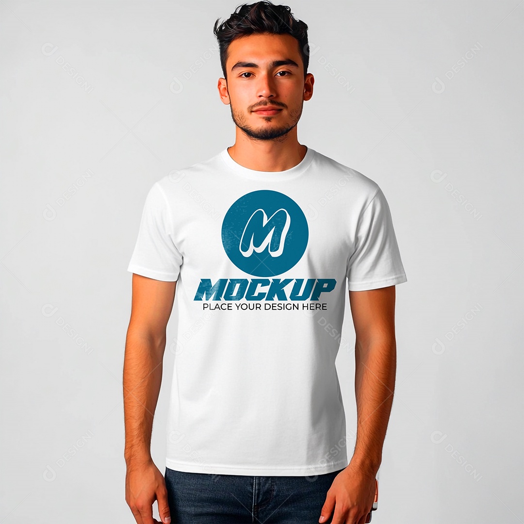 Mockup de Camisa Gola O PSD Editável