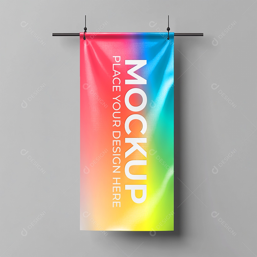 Mockup de Bandeira PSD Editável