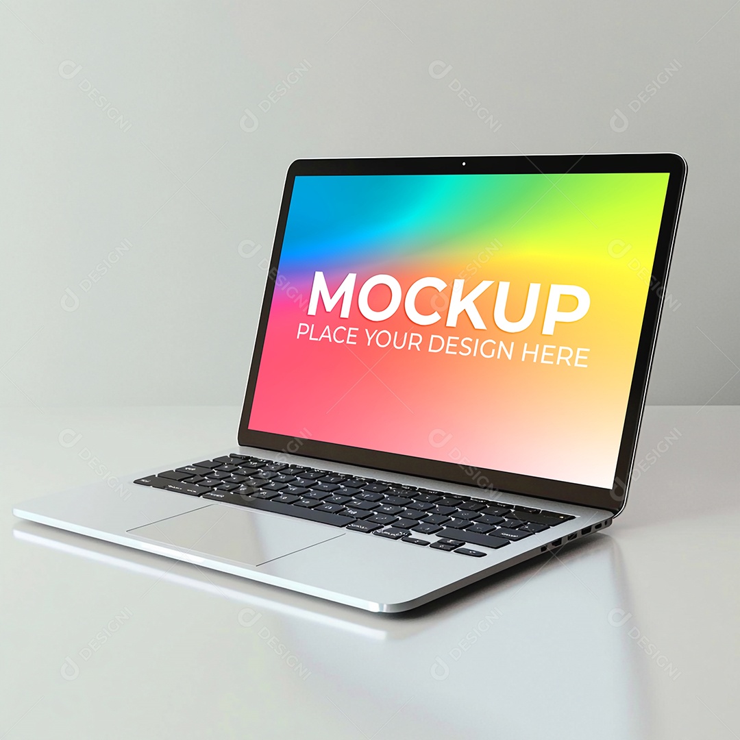 Notebook Mockup Comunicação Tecnologia Internet Frente PSD Editável