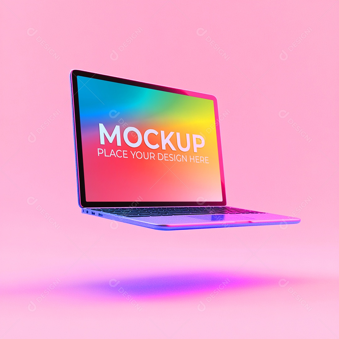 Notebook Mockup Comunicação Tecnologia Internet Frente PSD Editável