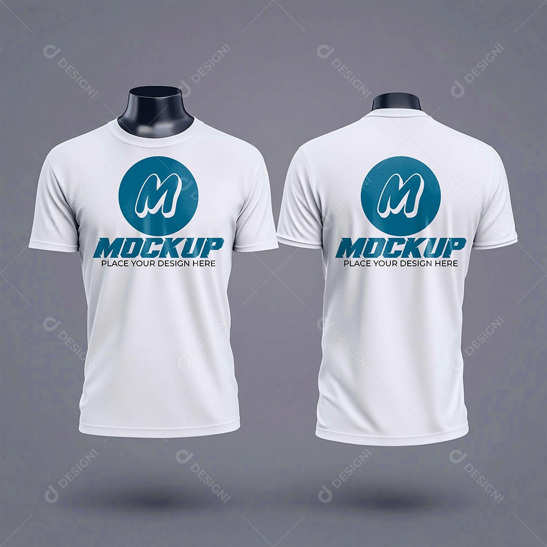 Mockup de Camisa Gola O PSD Editável