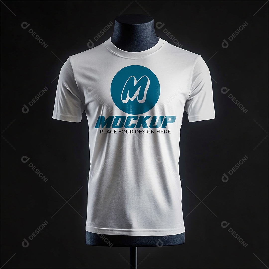 Mockup de Camisa Gola O PSD Editável