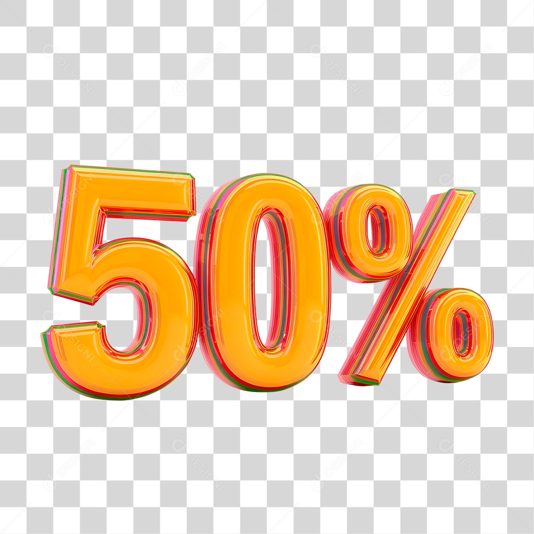 Selo 3D 50% PNG Transparente