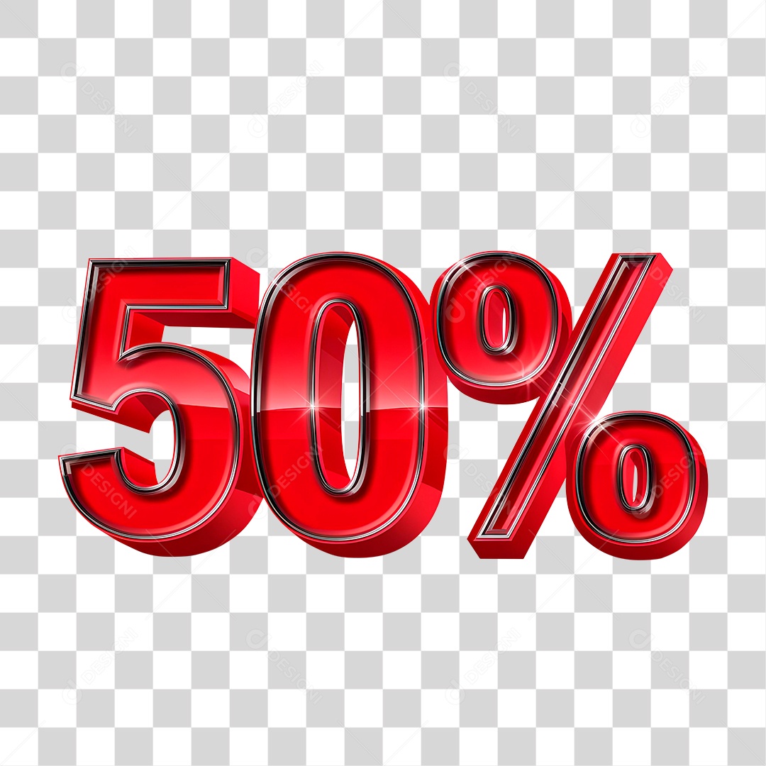 Selo 3D 50% PNG Transparente