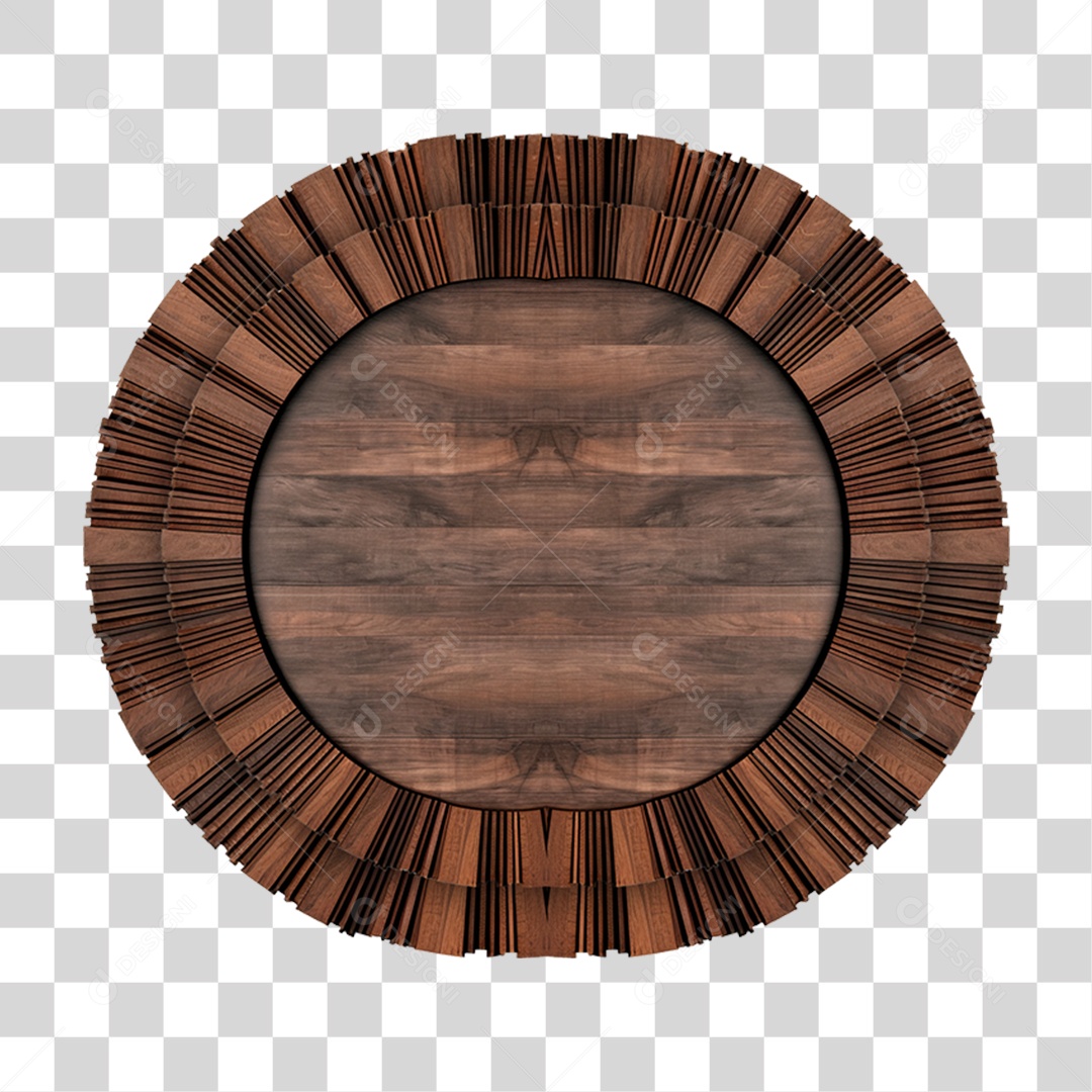 Elemento 3D Placa de Madeira PNG Transparente