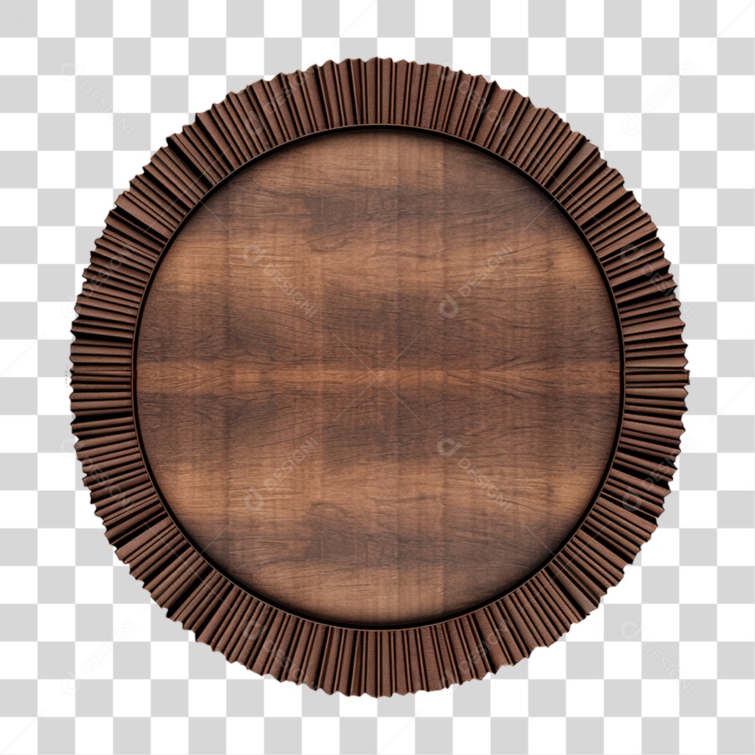Elemento 3D Placa de Madeira PNG Transparente