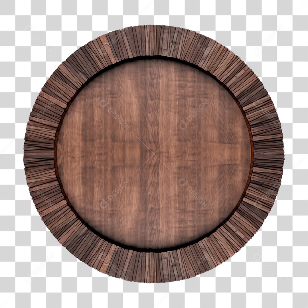 Elemento 3D Placa de Madeira PNG Transparente
