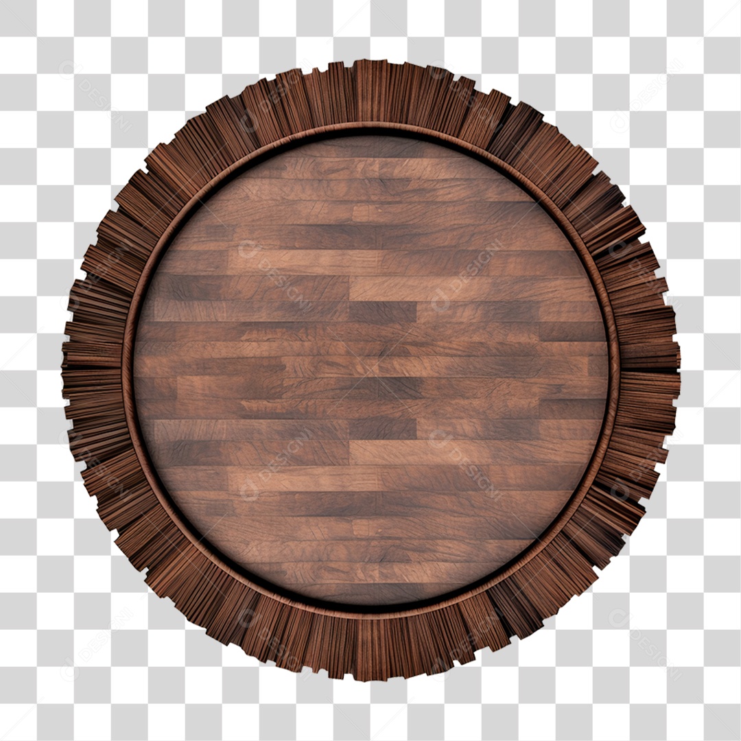 Elemento 3D Placa de Madeira PNG Transparente
