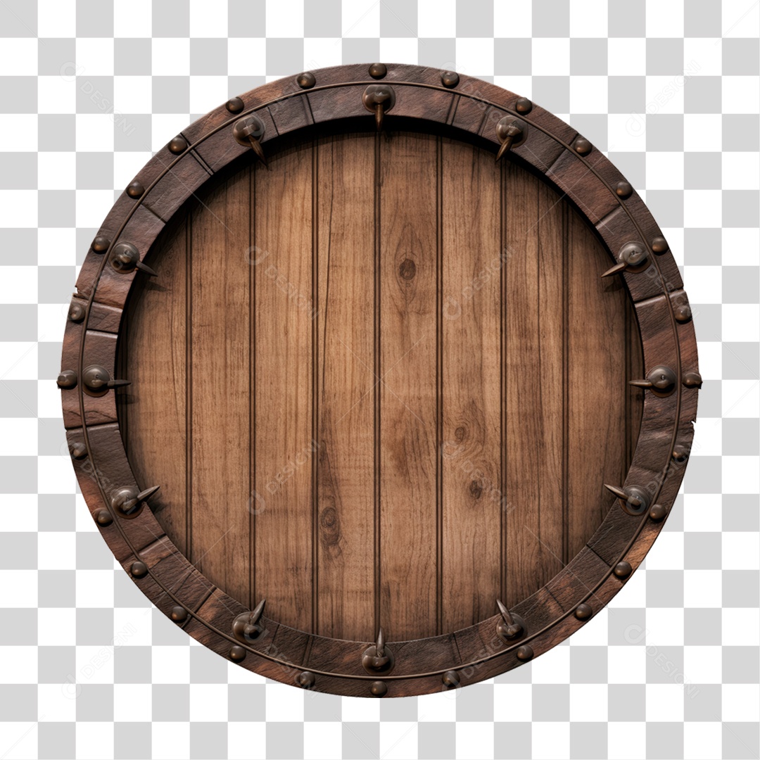 Elemento 3D Placa de Madeira PNG Transparente