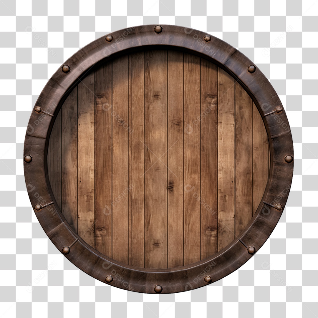 Elemento 3D Placa de Madeira PNG Transparente