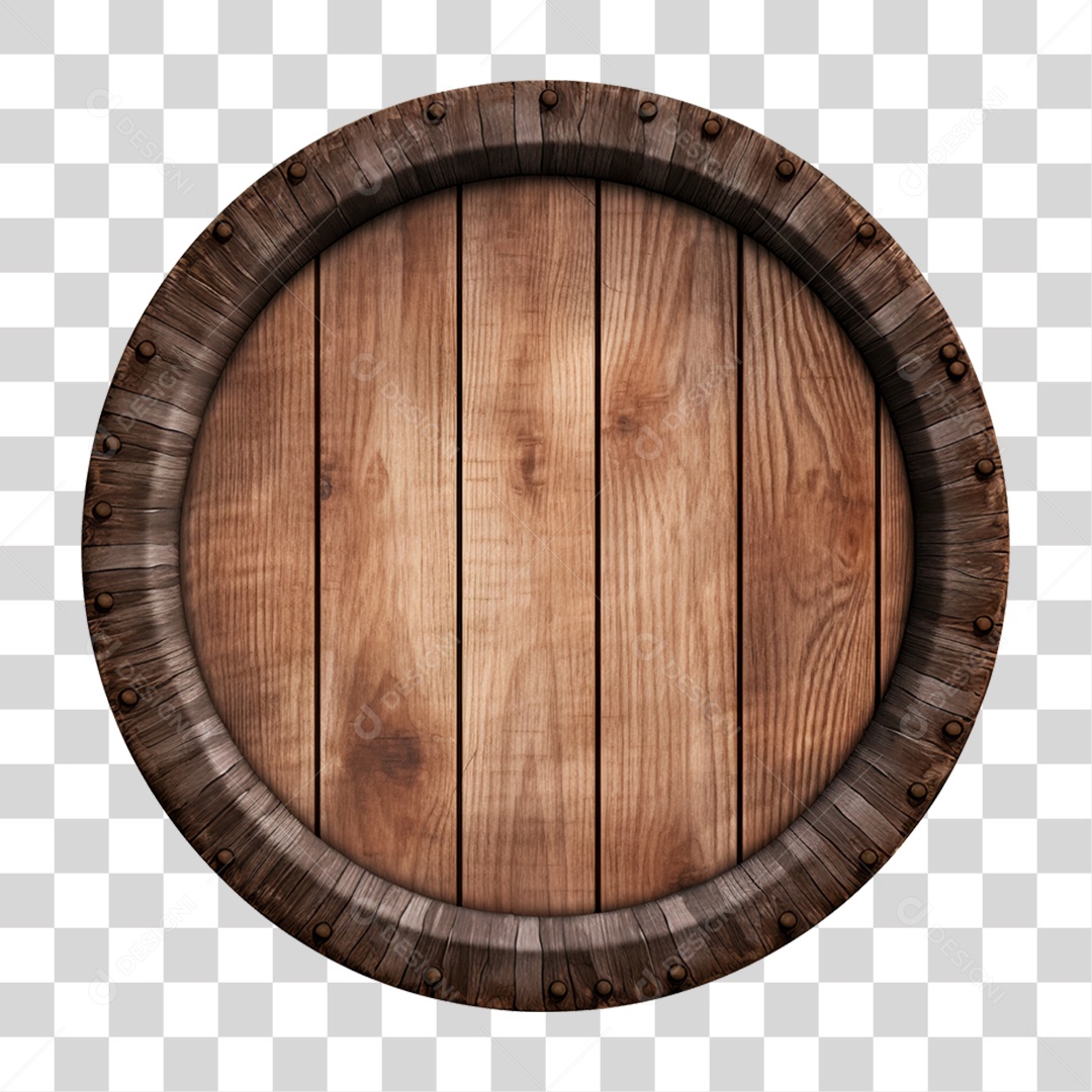 Elemento 3D Placa de Madeira PNG Transparente