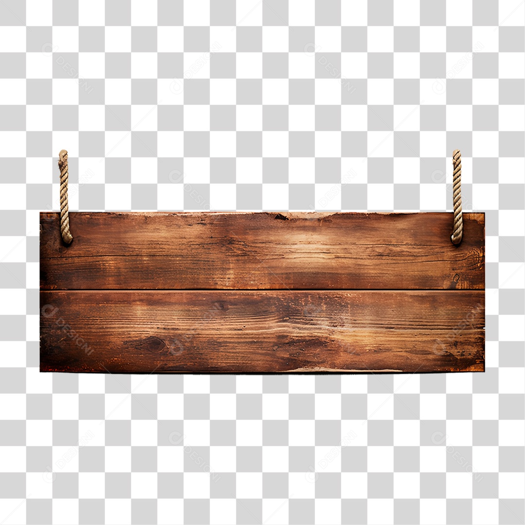 Elemento 3D Placa de Madeira PNG Transparente
