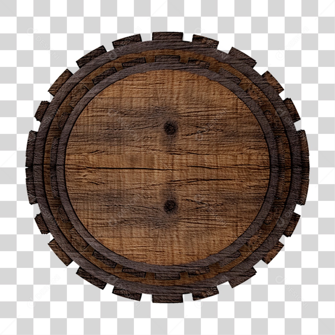Elemento 3D Placa de Madeira PNG Transparente
