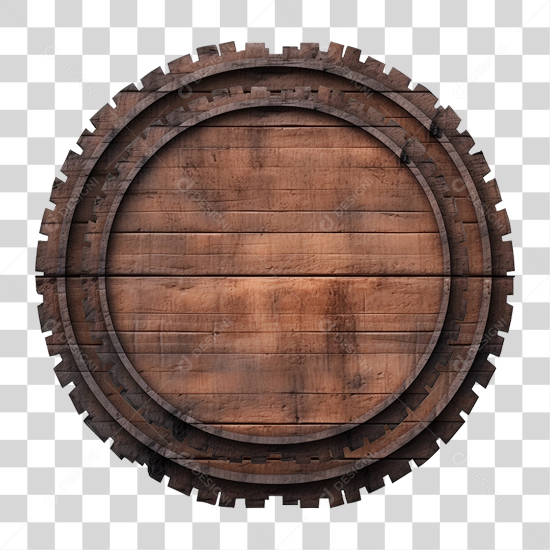 Elemento 3D Placa de Madeira PNG Transparente