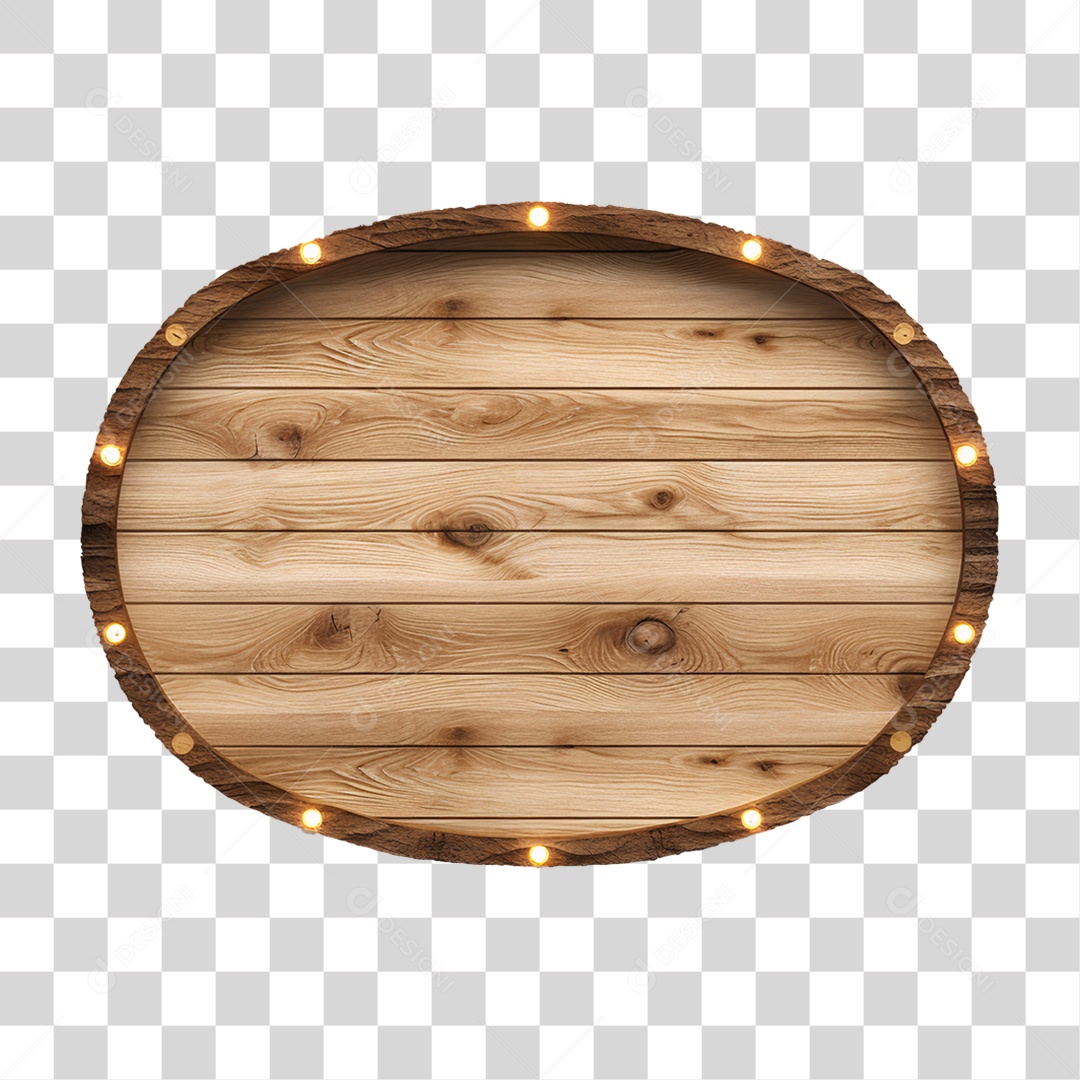 Elemento 3D Placa de Madeira PNG Transparente