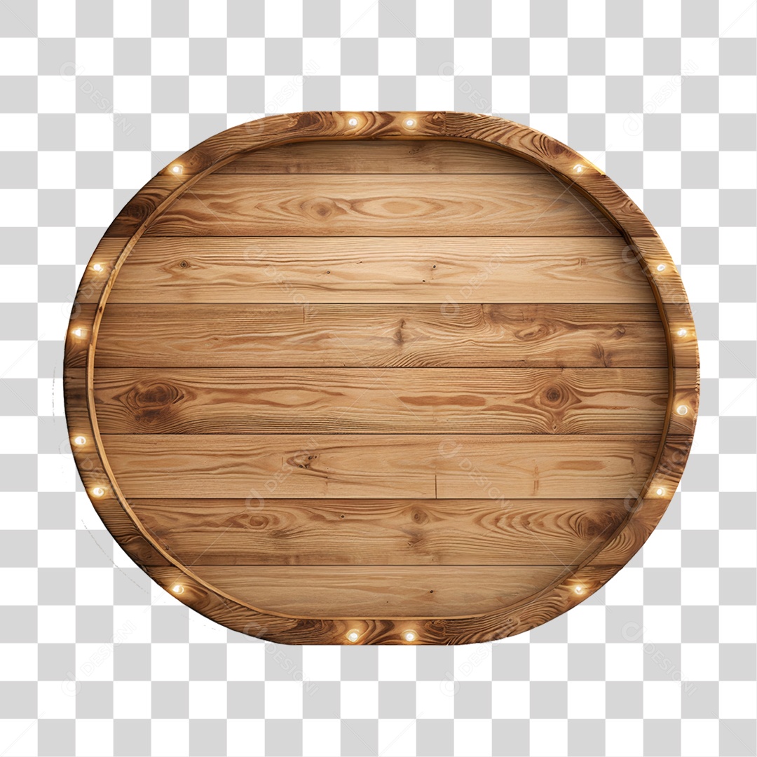 Elemento 3D Placa de Madeira PNG Transparente