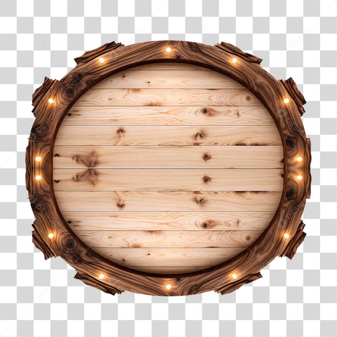 Elemento 3D Placa de Madeira PNG Transparente