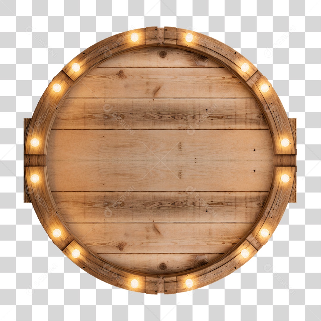 Elemento 3D Placa de Madeira PNG Transparente