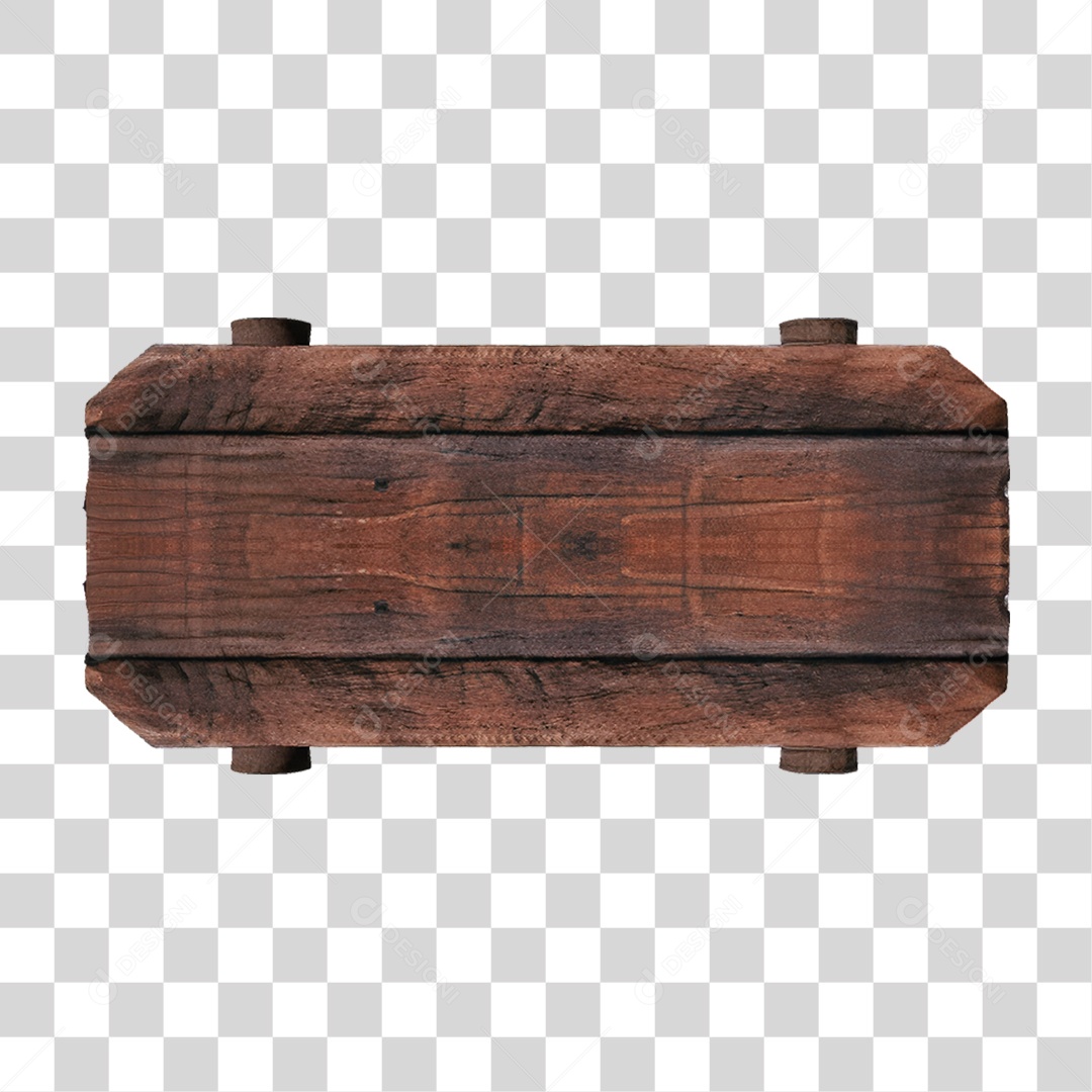 Elemento 3D Placa de Madeira PNG Transparente