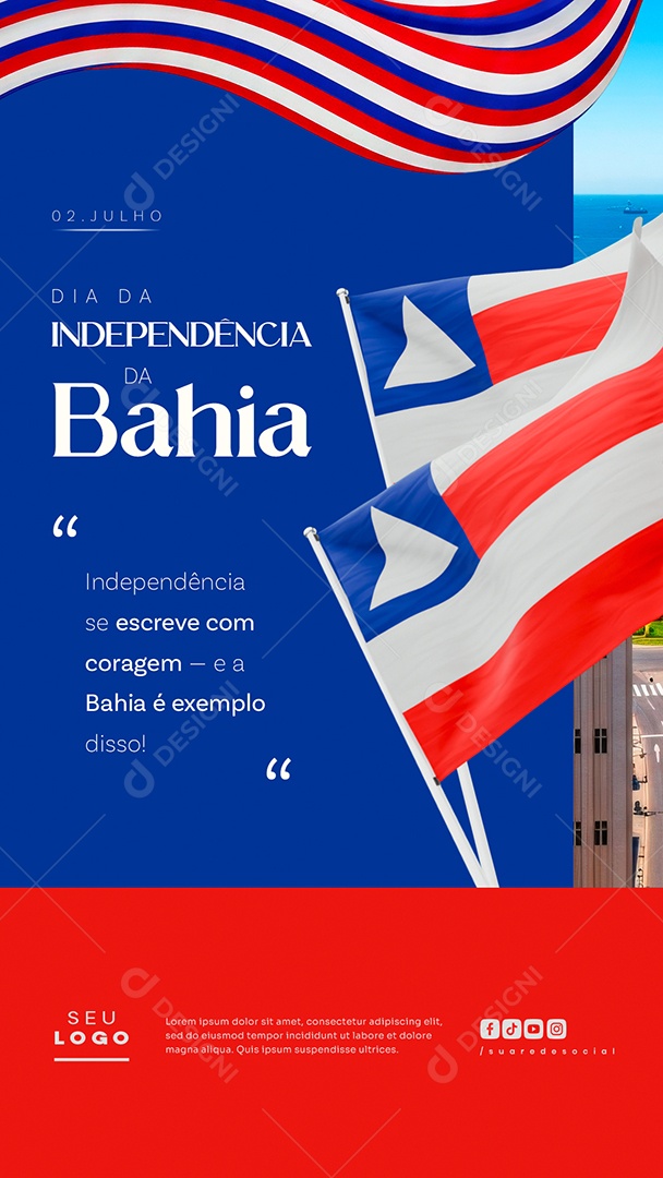 Story Dia da Independência da Bahia 02 de Julho Social Media PSD Editável