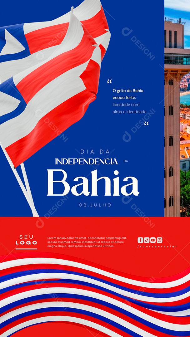 Story Dia da Independência da Bahia 02 de Julho Social Media PSD Editável