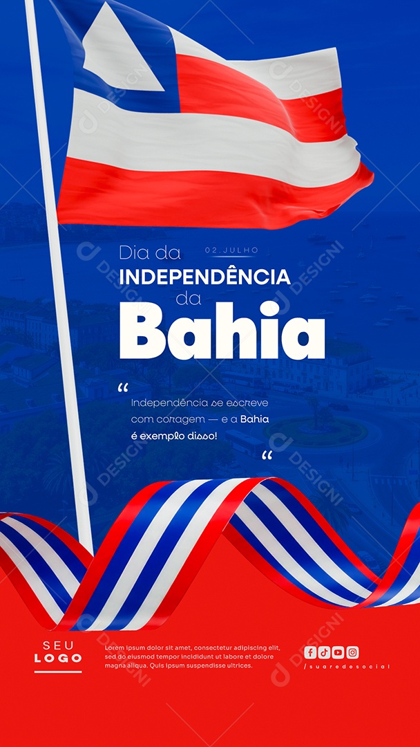 Story Dia da Independência da Bahia 02 de Julho Social Media PSD Editável