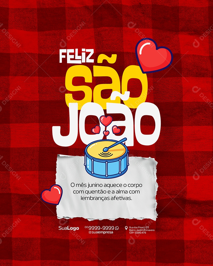 Feliz São João 24 Social Media PSD Editável