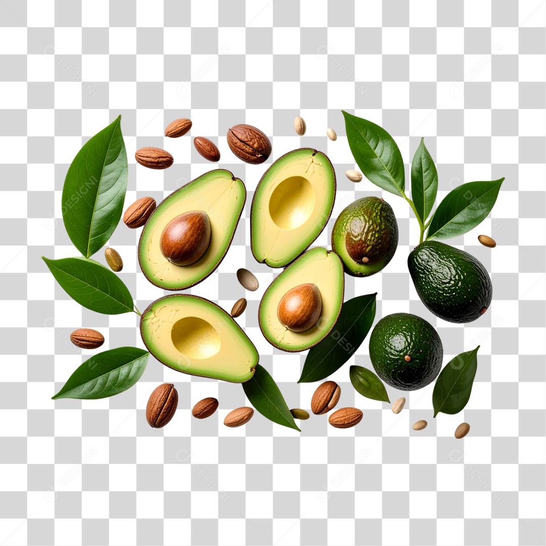 Fruta Abacate Sementes PNG Transparente