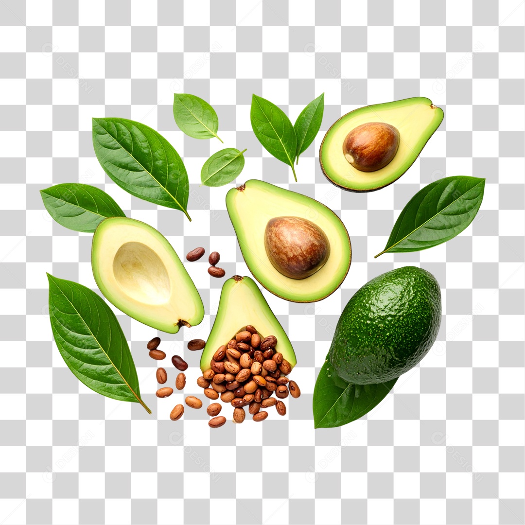 Fruta Abacate Sementes PNG Transparente