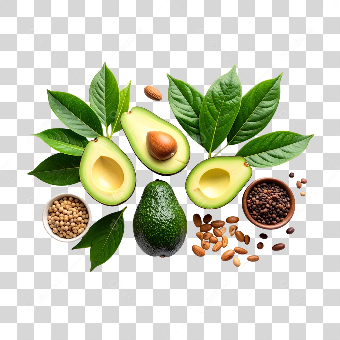 Fruta Abacate Sementes PNG Transparente